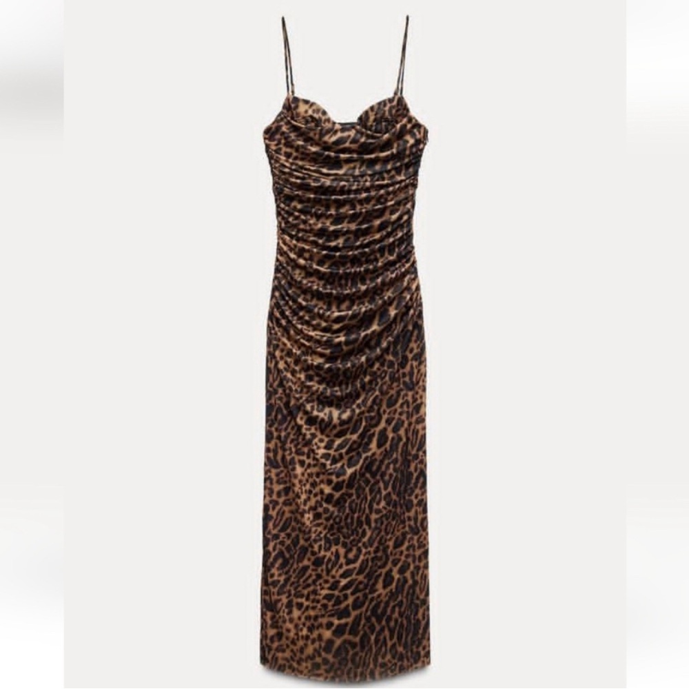Zara Midi Leopard Dress